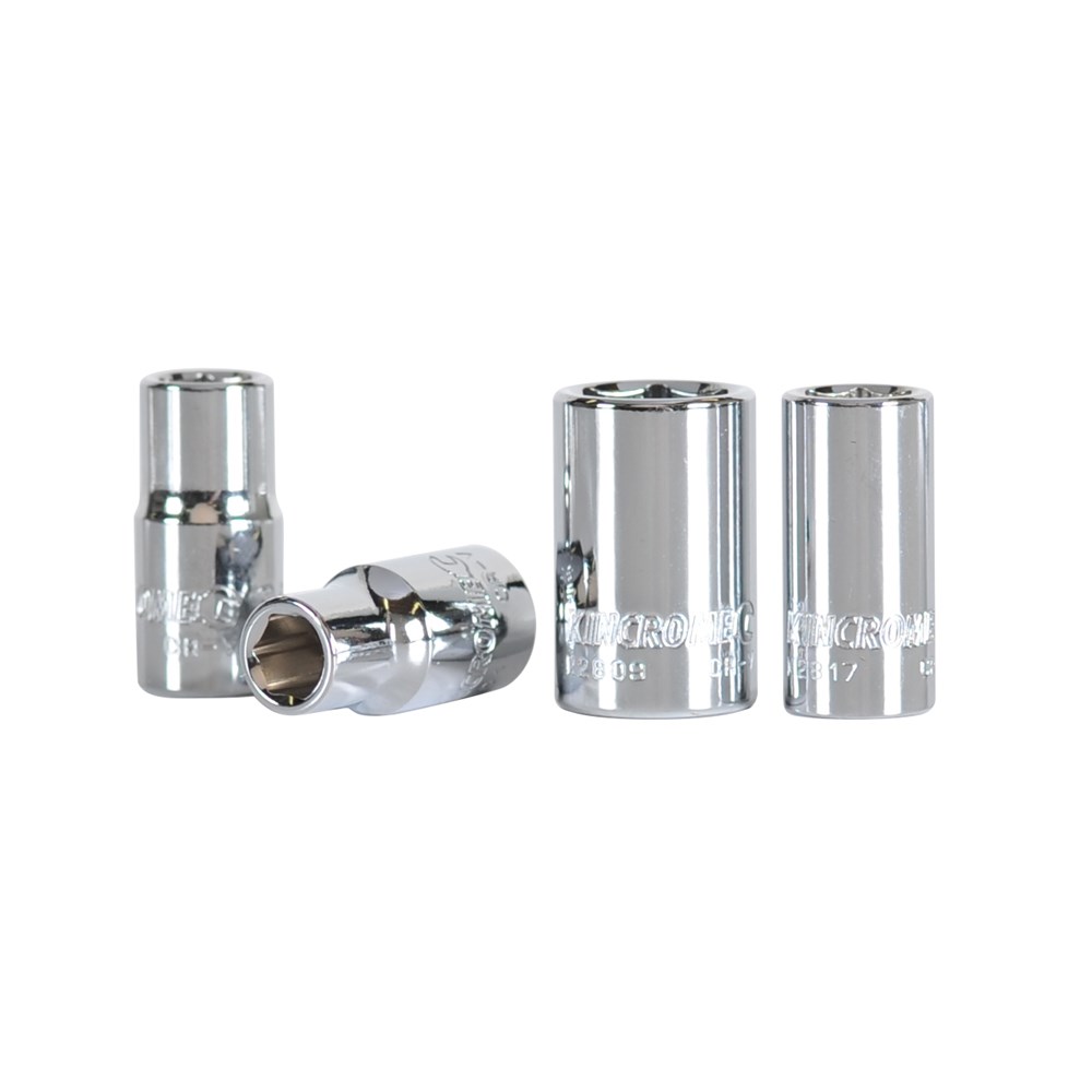 KINCROME SOCKET 1/4'' DVE 4.5MM MIRROR POLISH